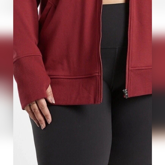 ATHLETA Triumph Hoodie Sweatshirt Jacket | Decadent Red Size LARGE  #486251 - Picture 4 of 13